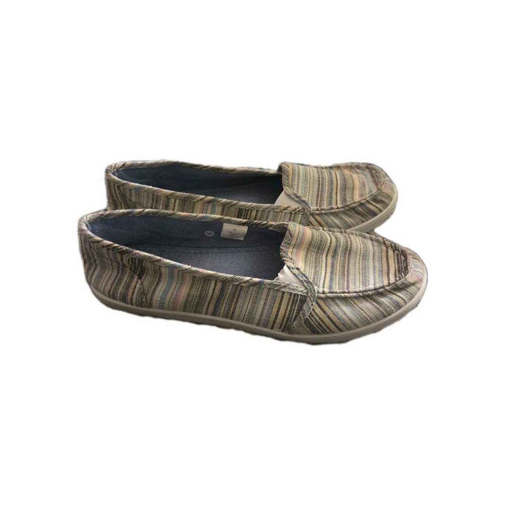 Ikonik Womens Multi Color Striped Textile Slip On Loafers Size 10 W24420ITA